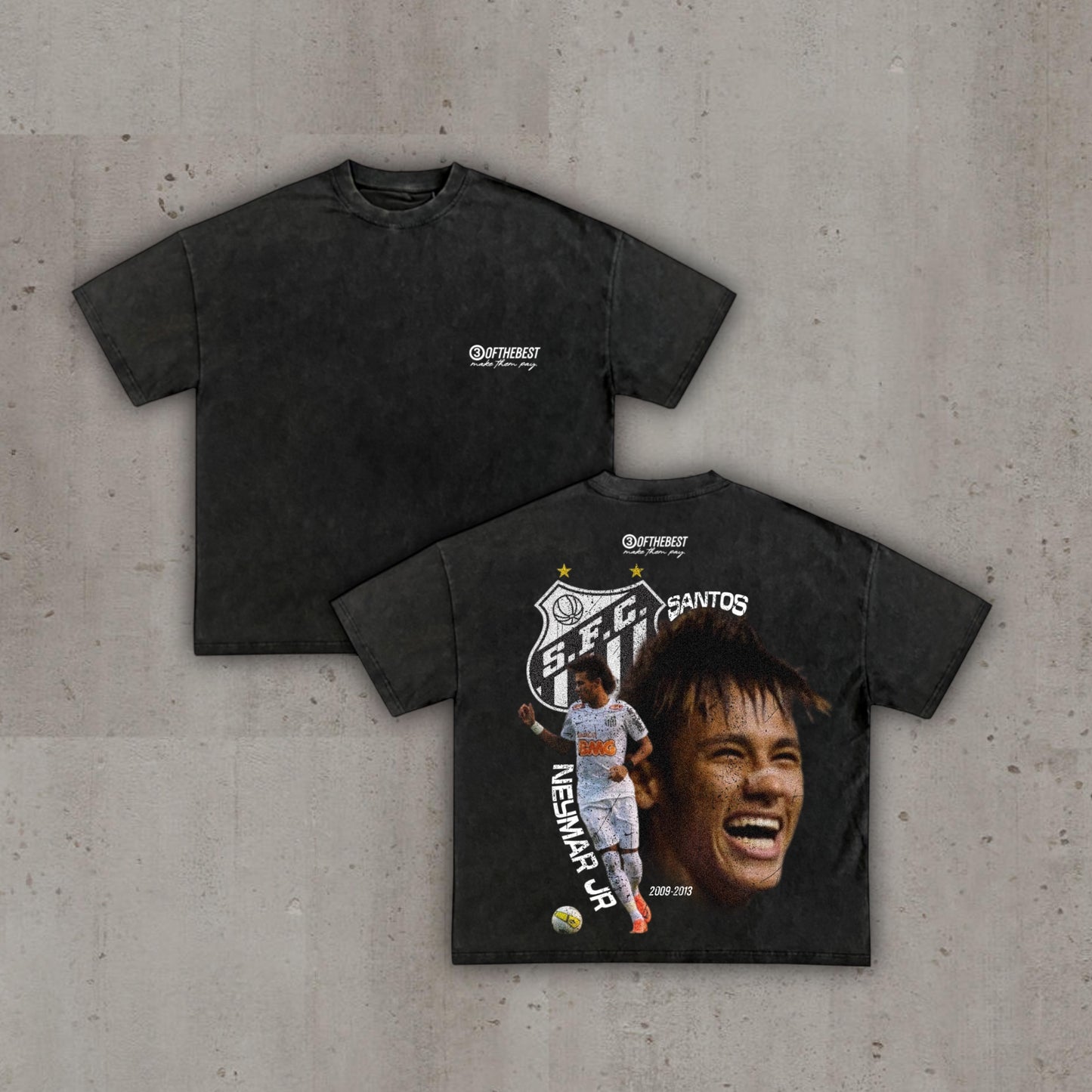 Neymar Oversized Graphic Tee - Washed Black