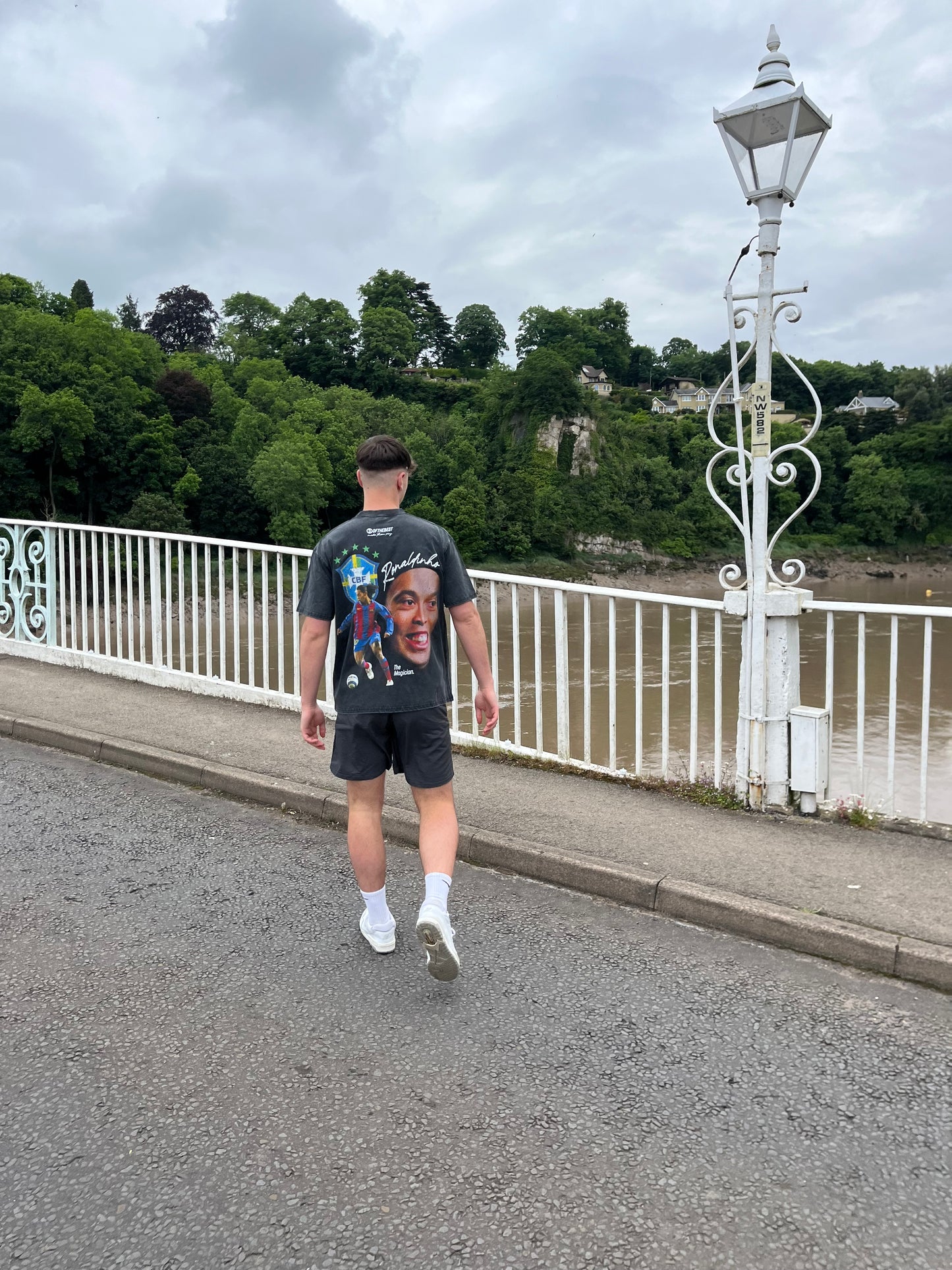 Ronaldinho Oversized Graphic Tee - Washed Black